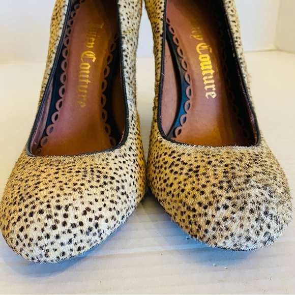 JUICY COUTURE ROSA Dalmation Pony Hair Heels Pumps 8.5 M - Picture 4 of 14
